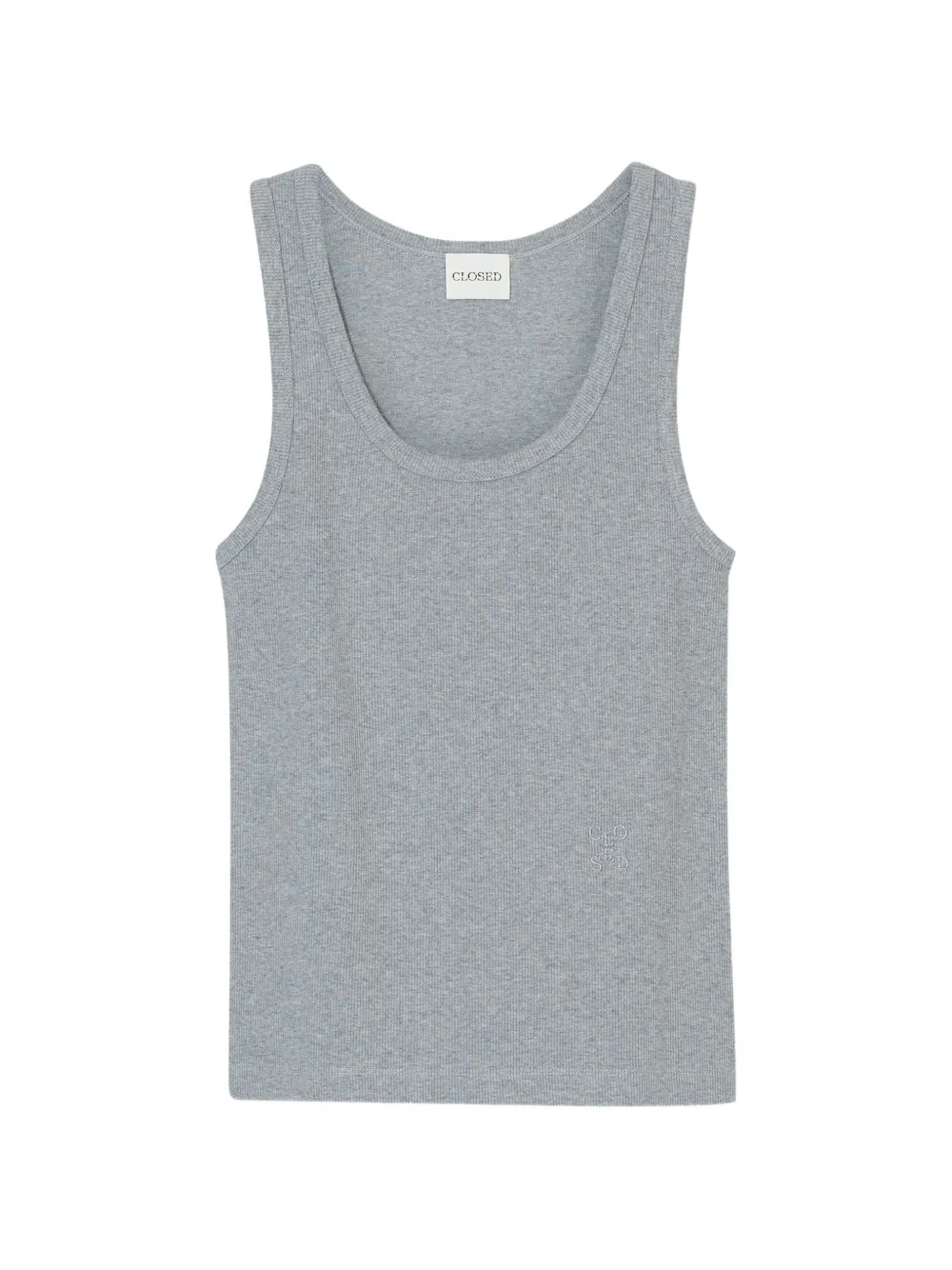 Closed ribbed tank top - Grigio