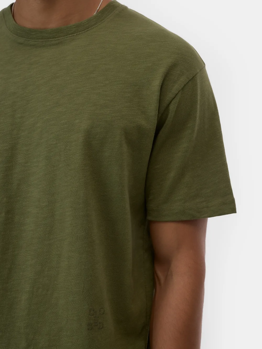 Closed T-shirt met ronde hals Groen