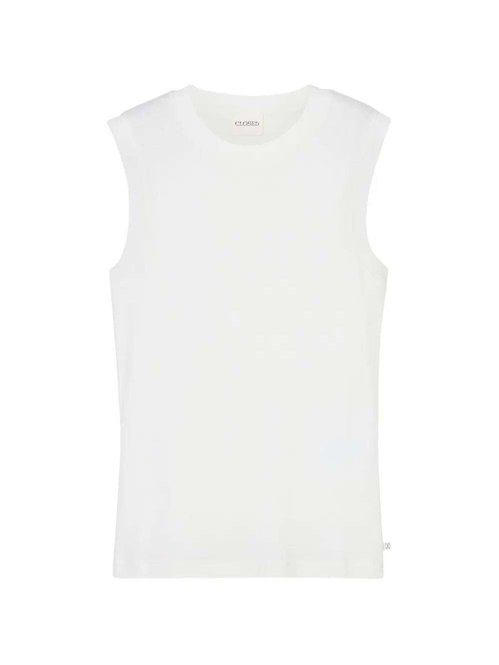Closed crew-neck sleeveless top - Bianco