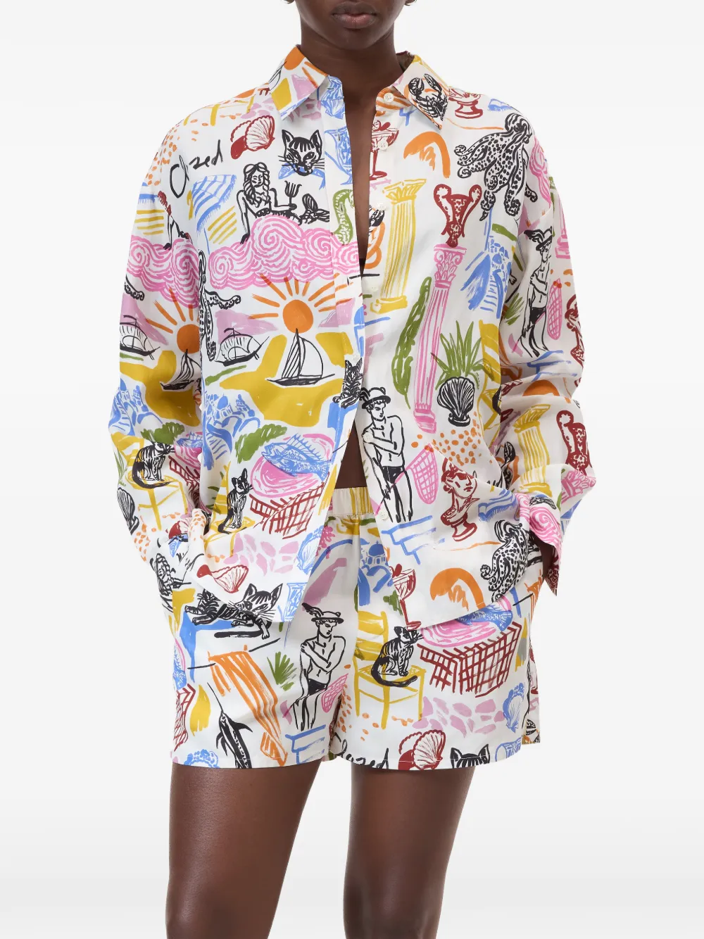 Closed Oversized Printed Shirt - White 