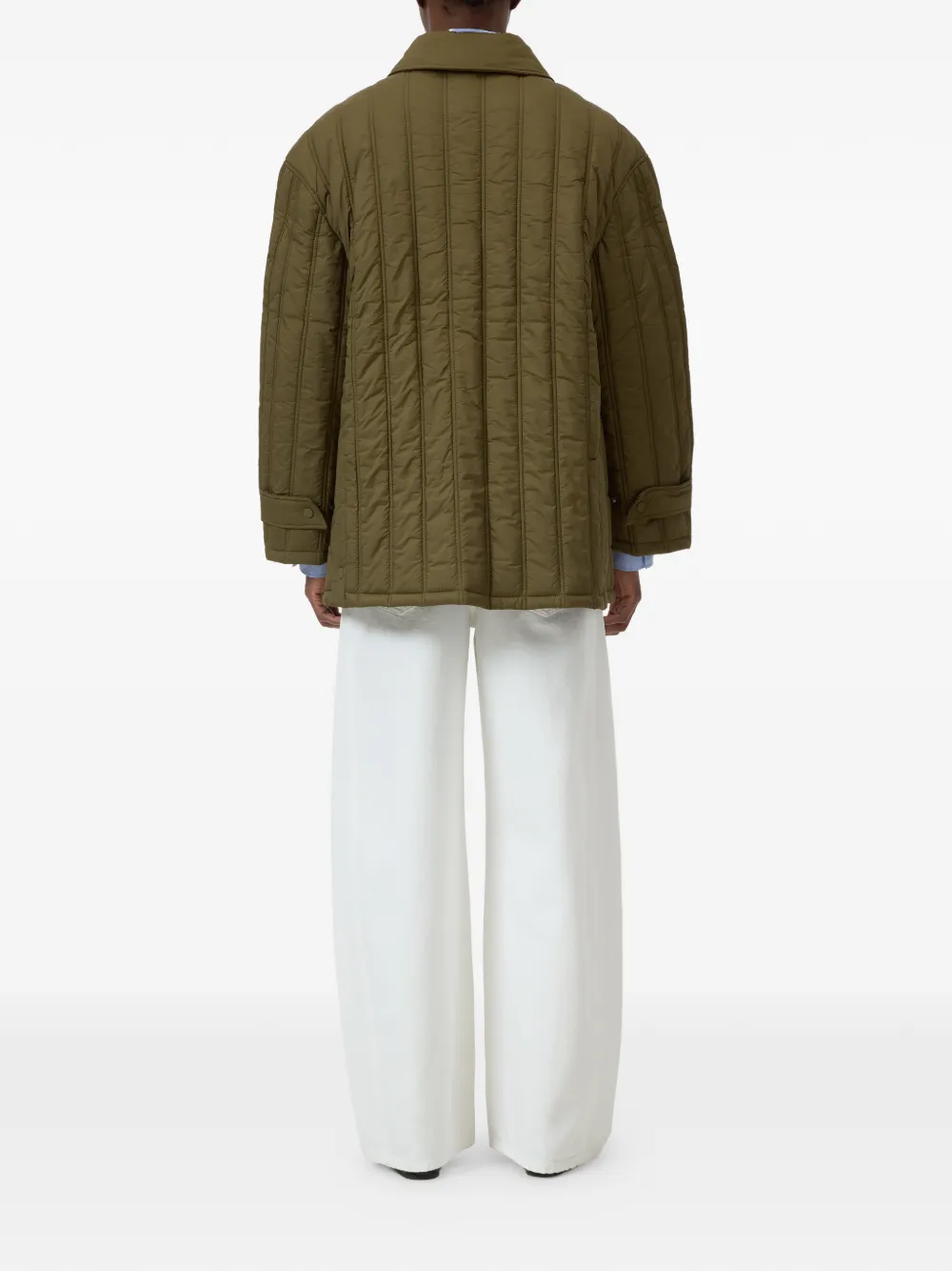  Closed Quilted Pockets Jacket - Green 