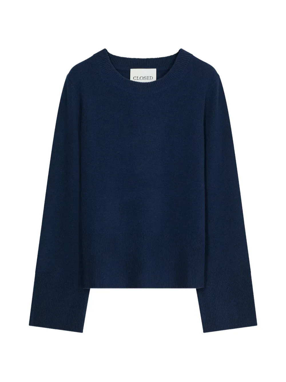 Closed long-sleeve crew-neck sweater - Blu