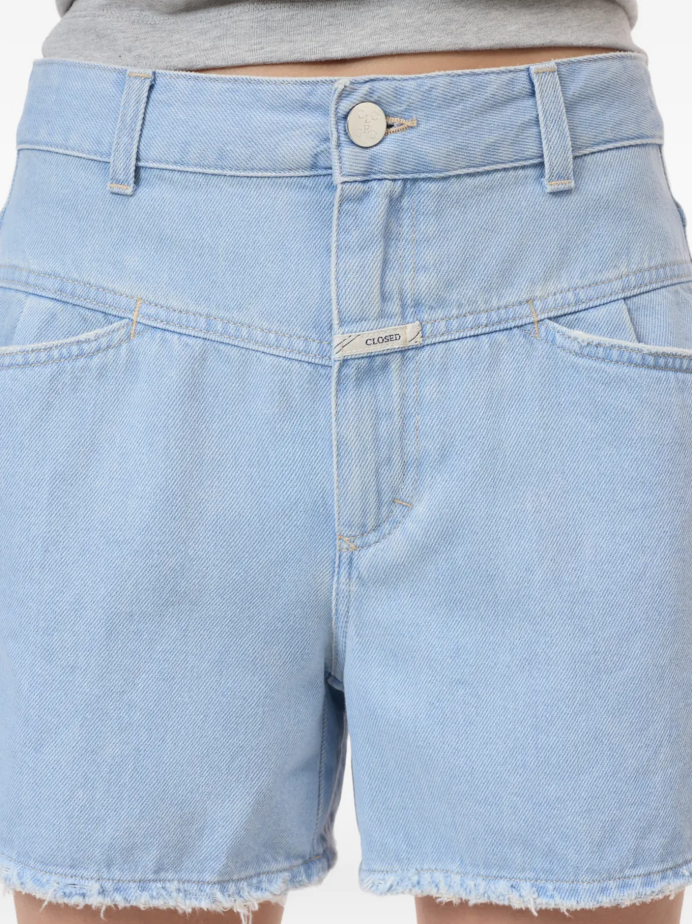 Closed Jocy-X denim shorts met franje Blauw