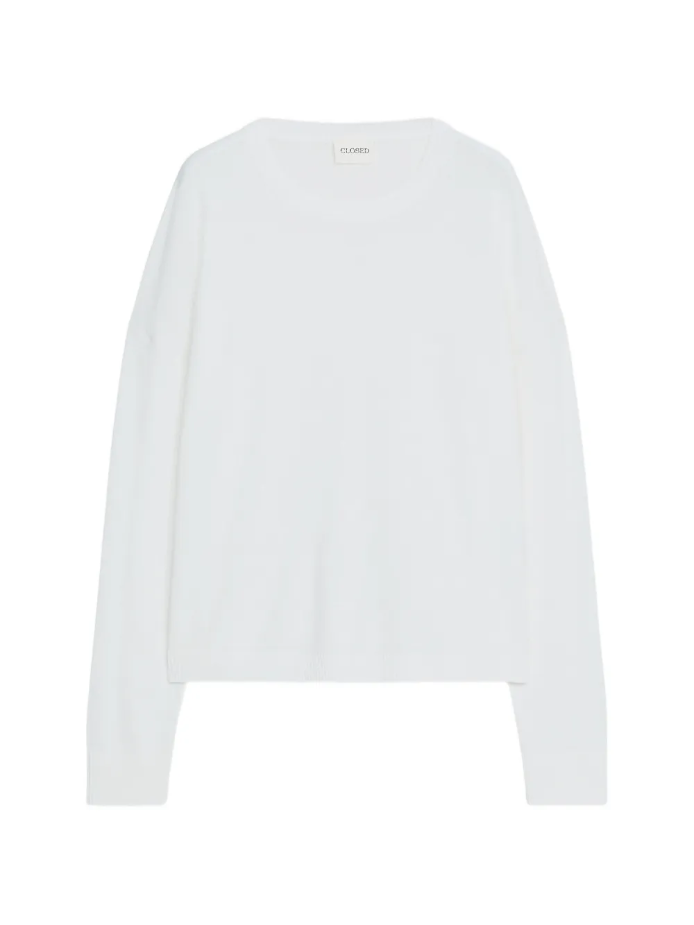 Closed crew-neck long-sleeves sweatshirt - Bianco
