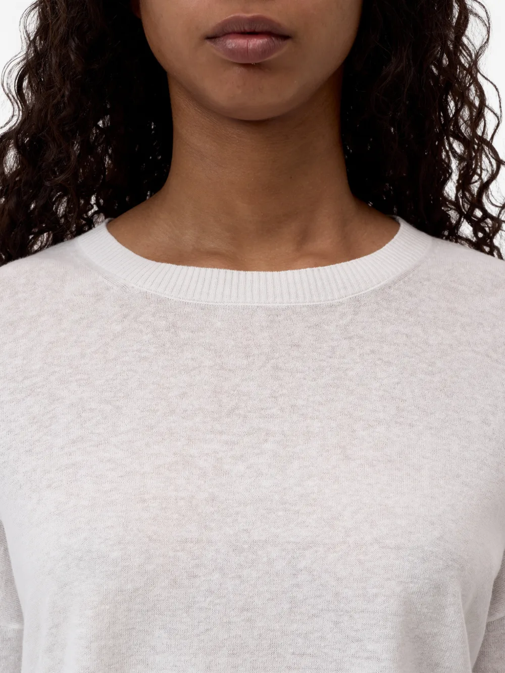 Closed Sweater met ronde hals en lange mouwen Wit