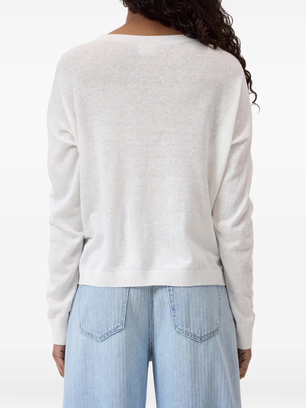 Closed Sweater met ronde hals en lange mouwen Wit
