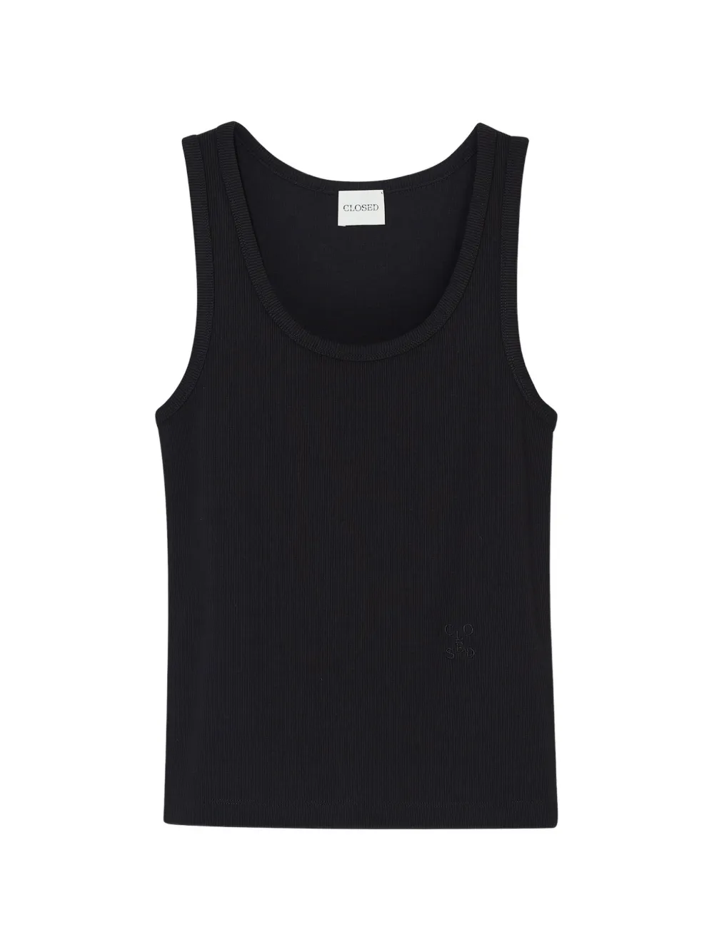 Closed ribbed tank top - Nero