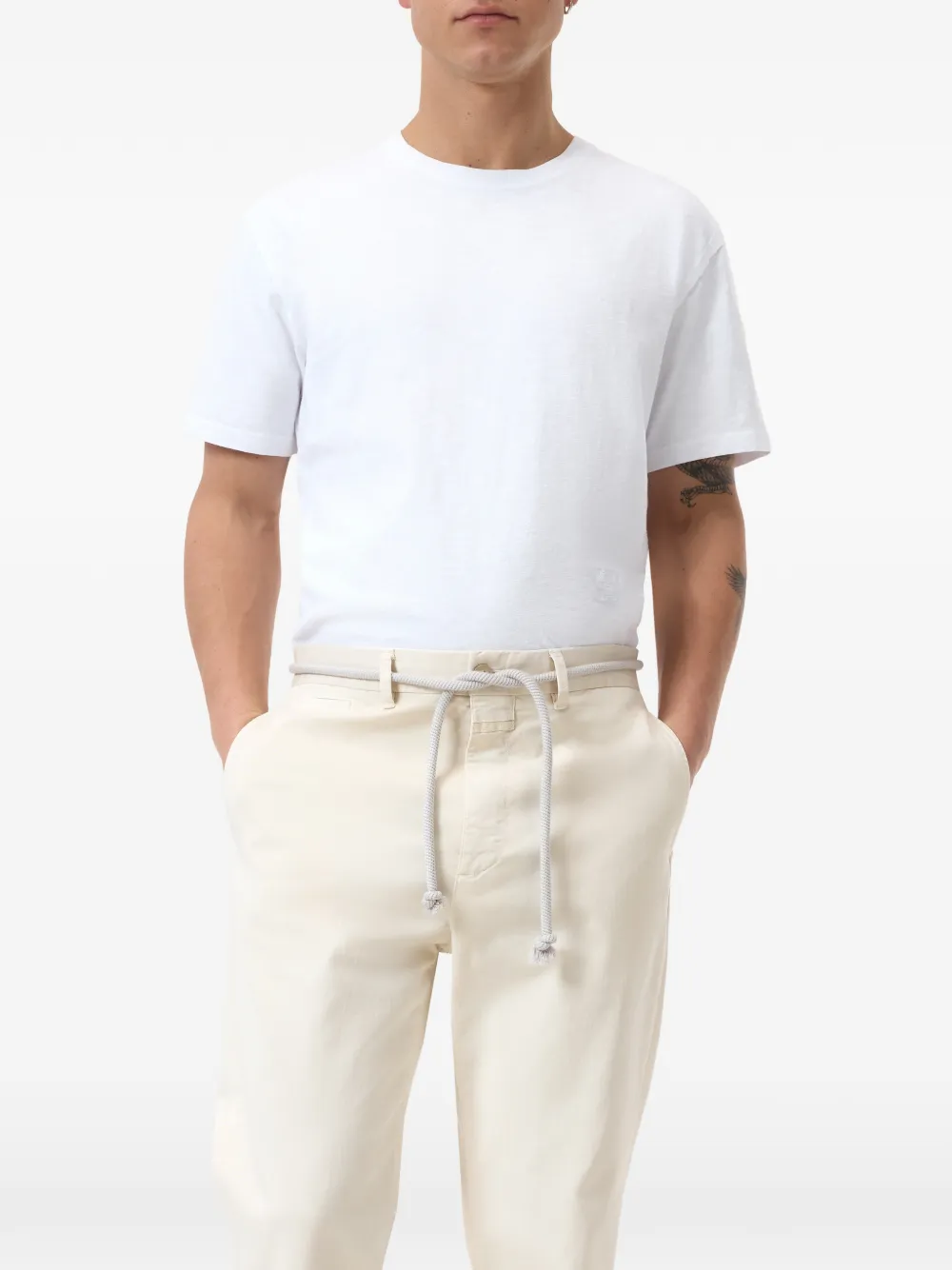 Closed T-shirt met ronde hals Wit