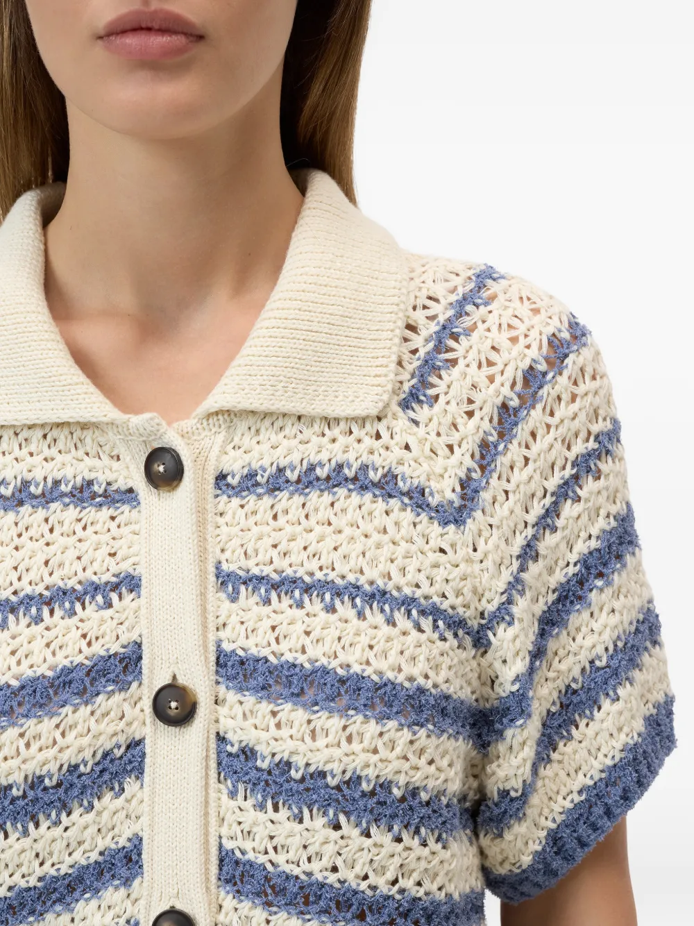Closed Gestreept vest Beige