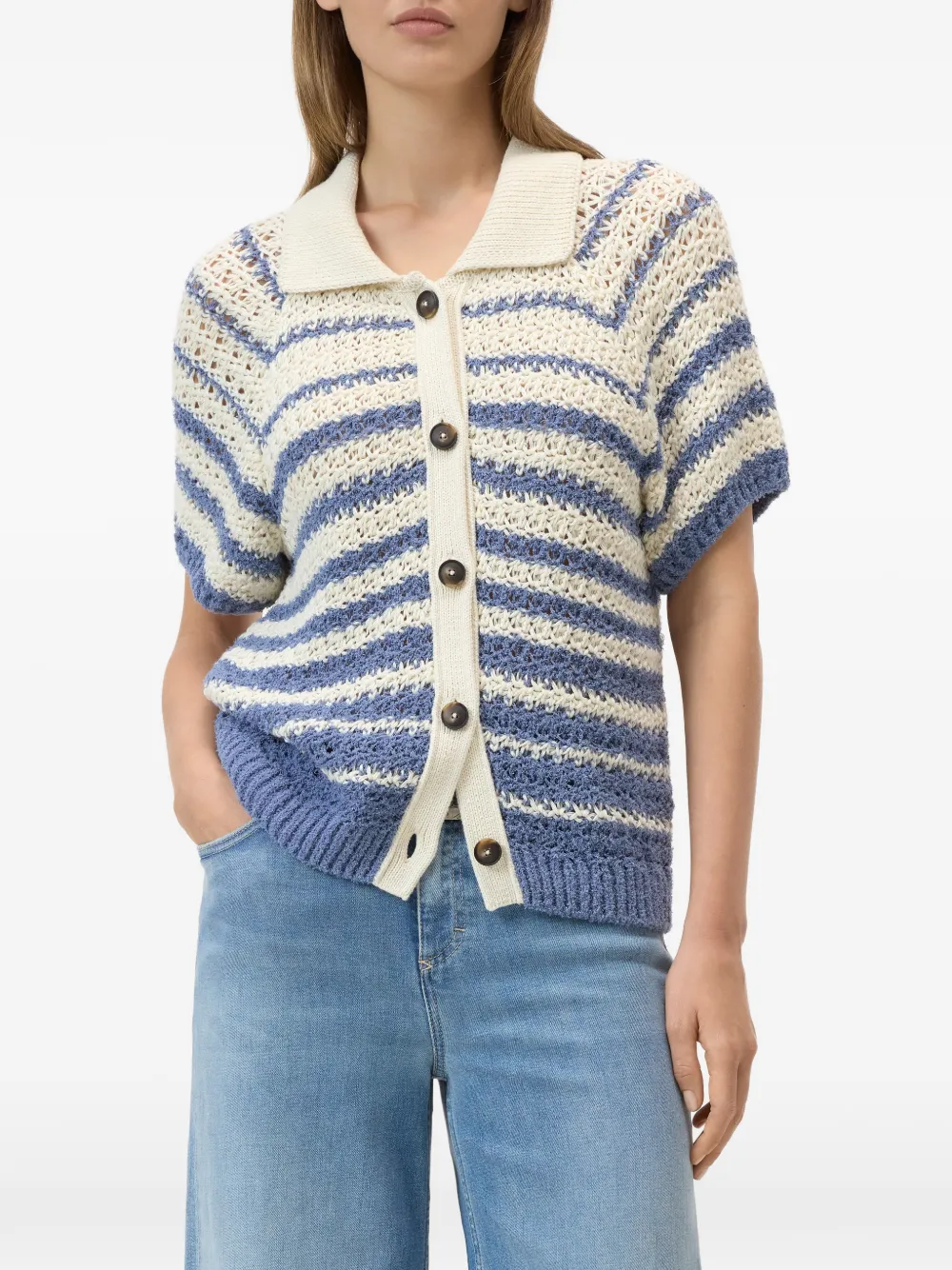 Closed Gestreept vest Beige