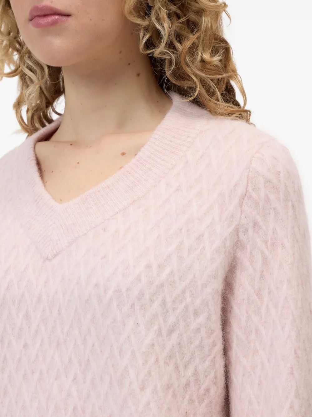 Closed Trui met V-hals en lange mouwen Roze
