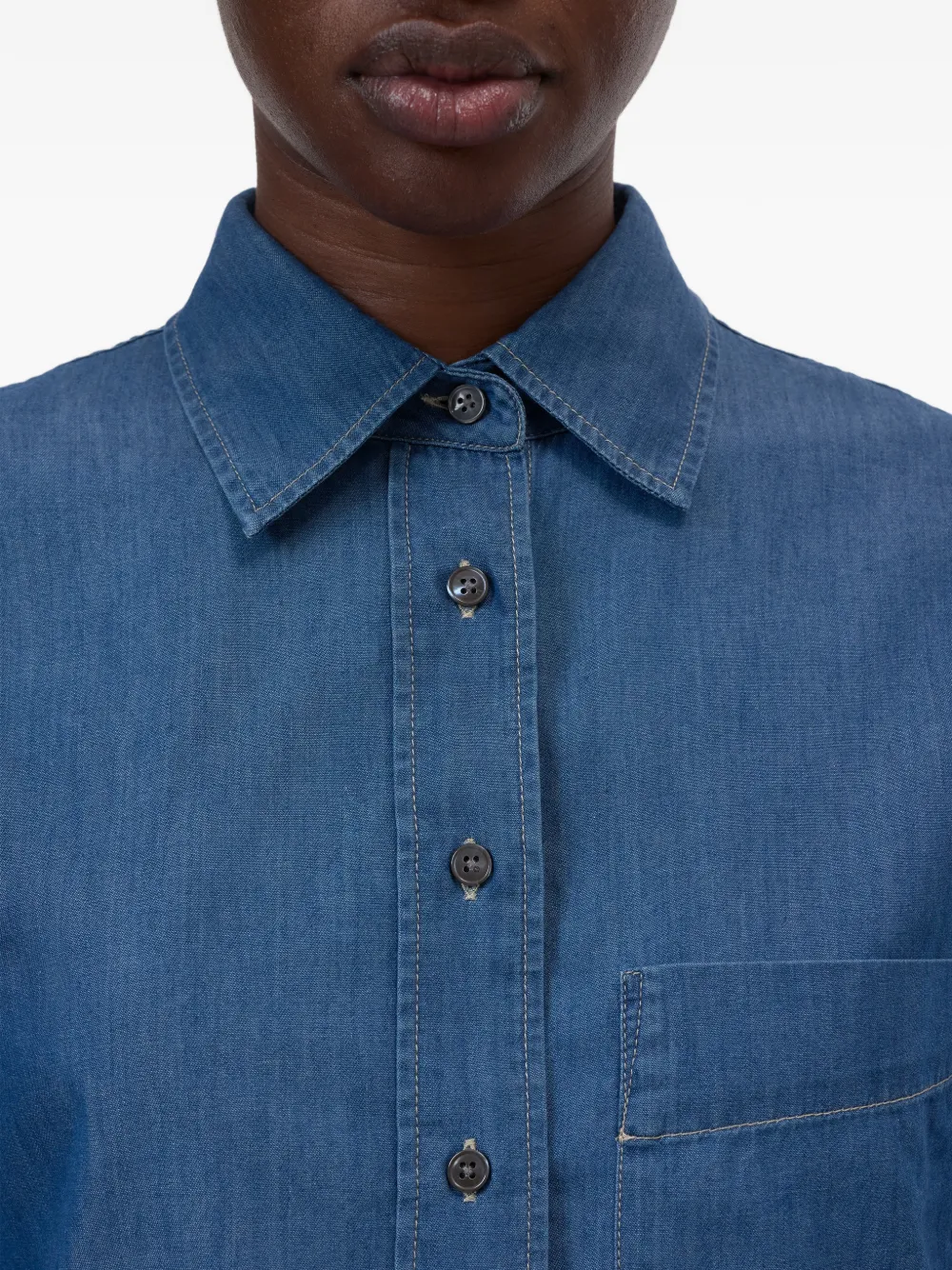 Closed Cropped klassieke blouse Blauw