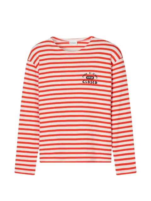 Closed striped long-sleeves T-shirt