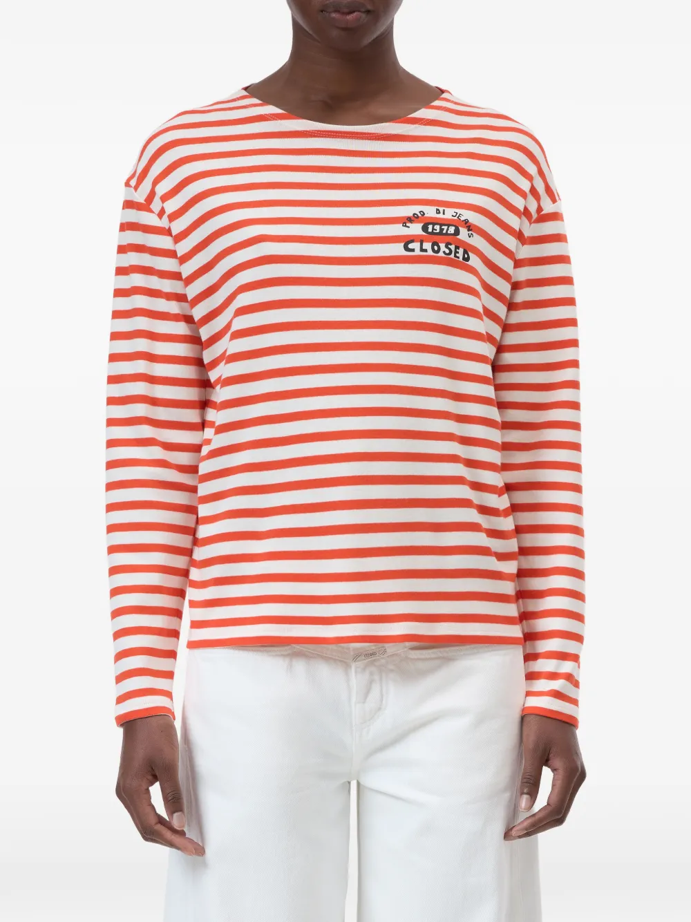  Closed Striped Long-sleeves T-shirt - White 
