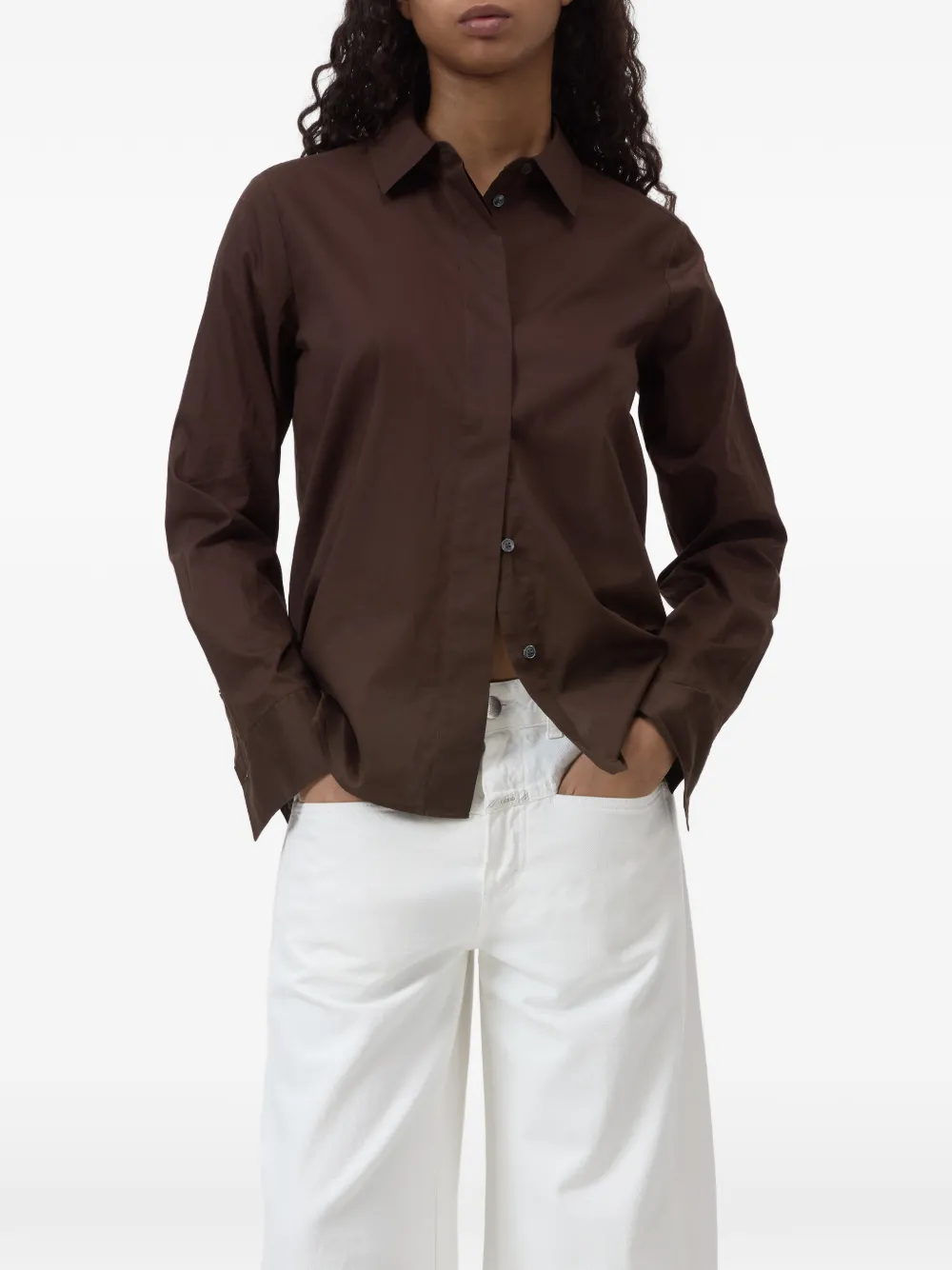  Closed Buttoned Classic Shirt - Brown 