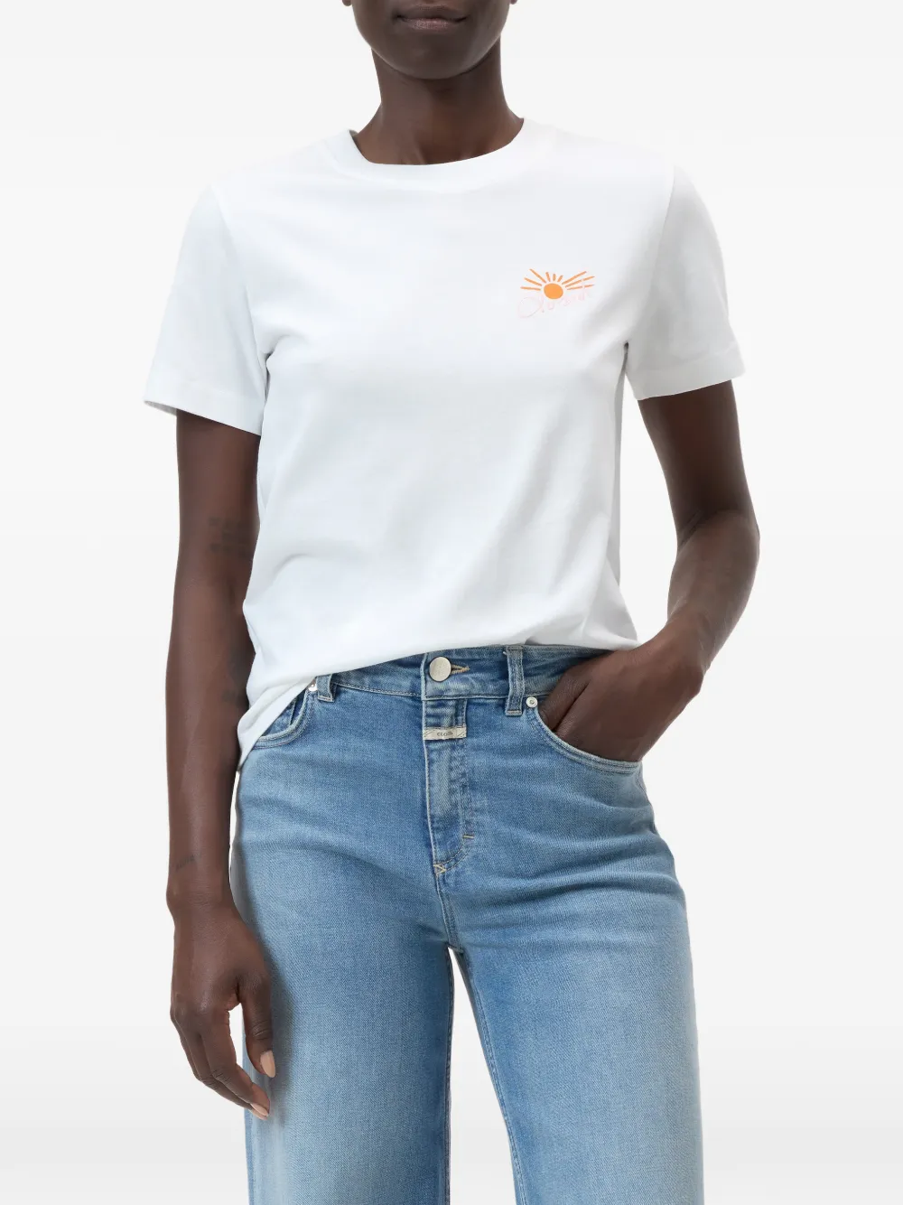  Closed Embroidered Basic T-shirt - White 