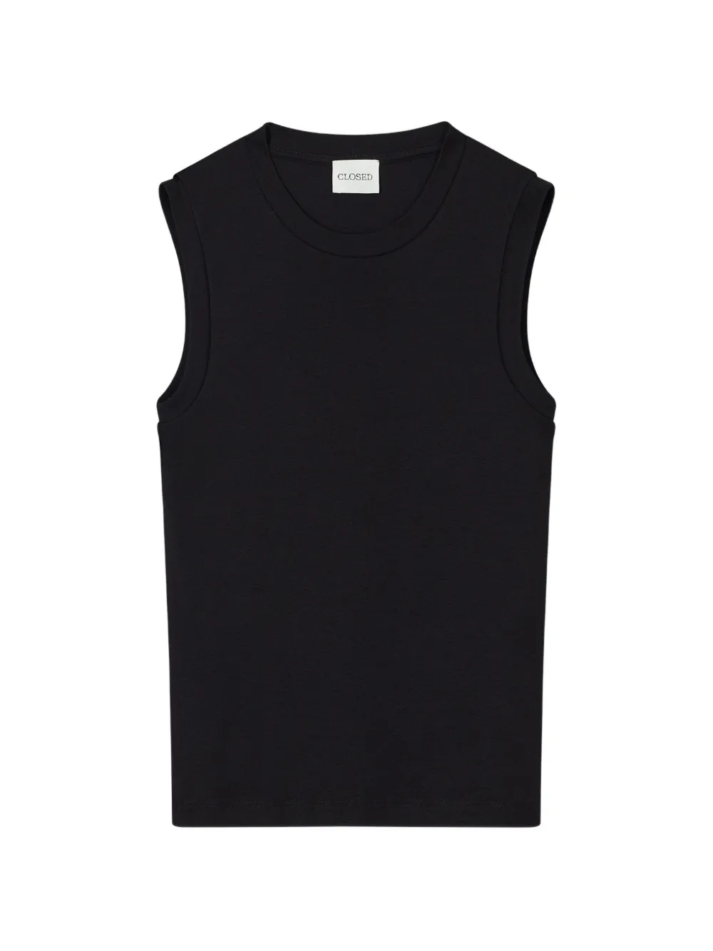 Closed crew-neck sleeveless top - Nero