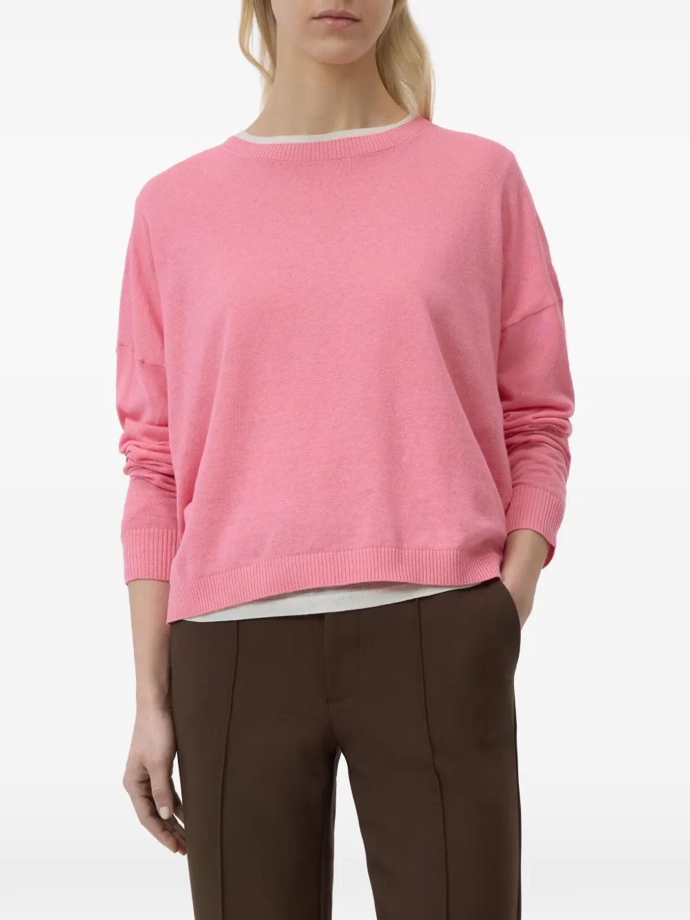 Closed Trui met ronde hals en lange mouwen Roze