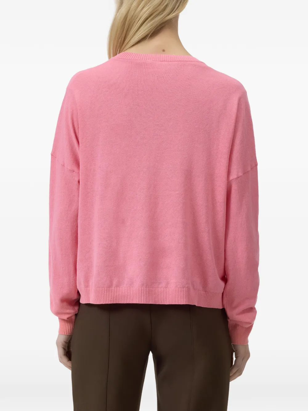 Closed Trui met ronde hals en lange mouwen Roze