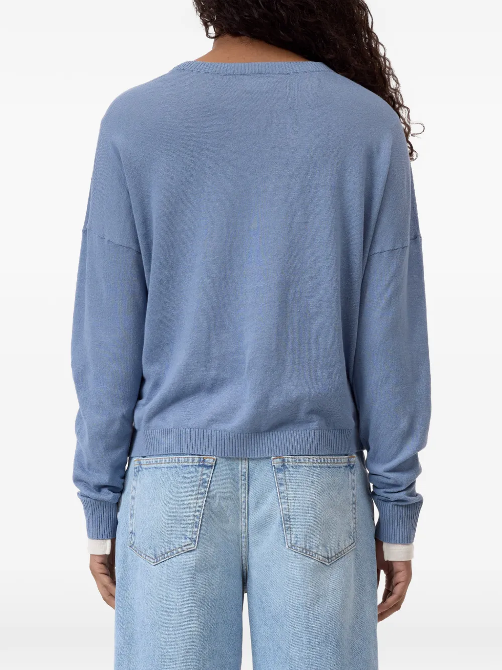 Closed Sweater met ronde hals Blauw