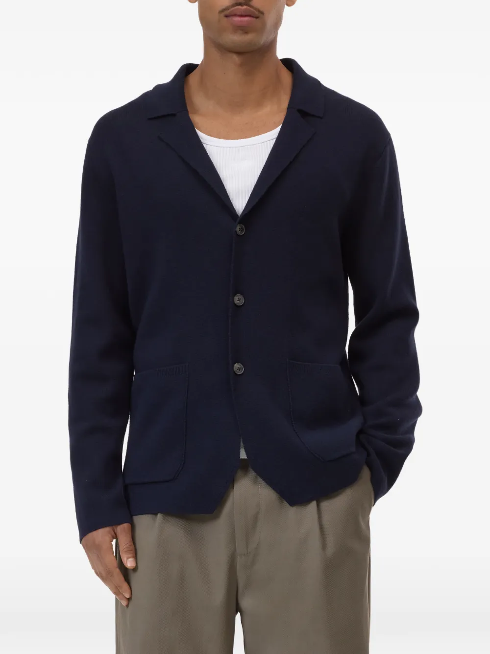  Closed Single-breasted Knitted Blazer - Blue 