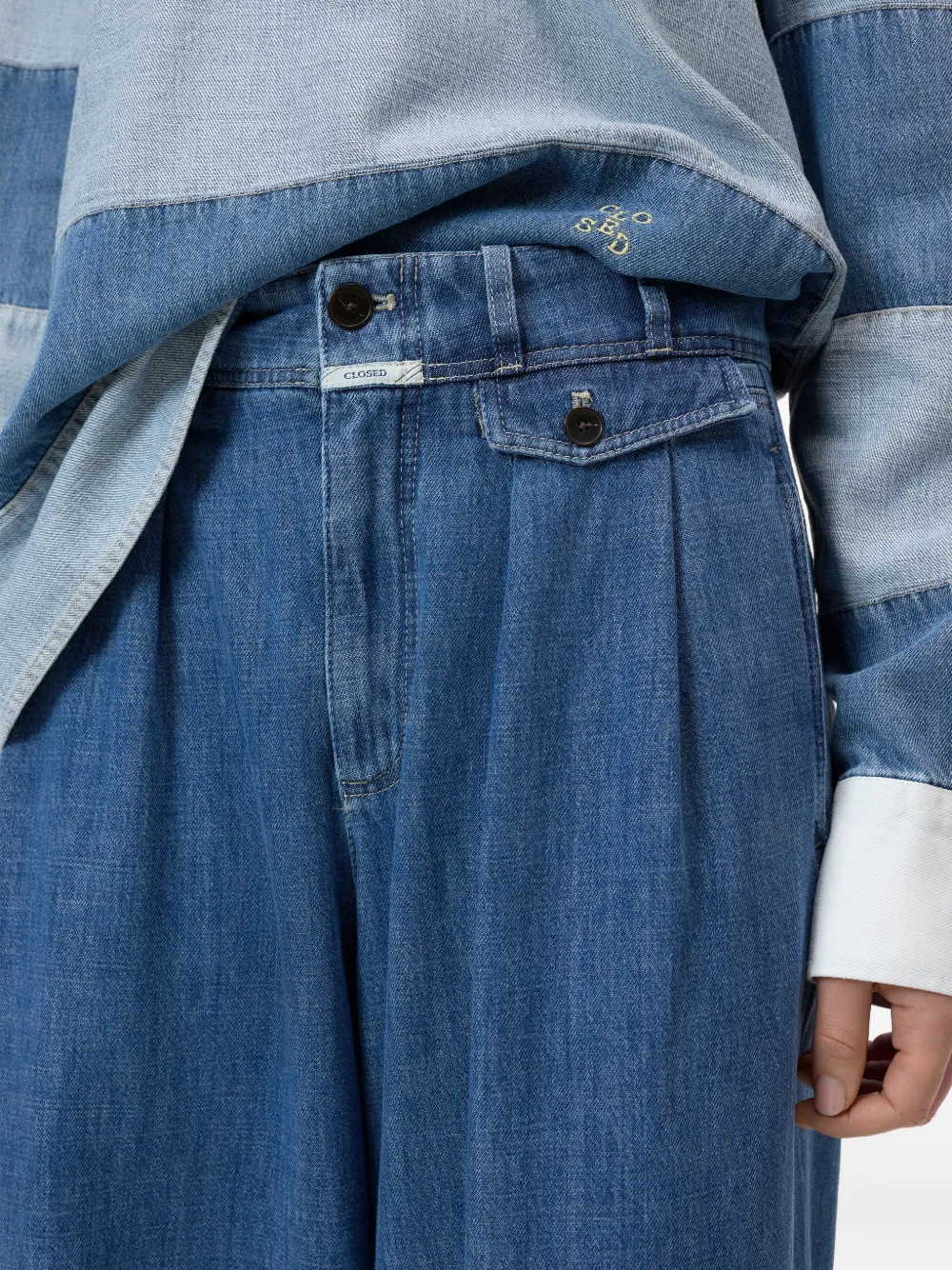 Closed Wenda geplooide jeans Blauw
