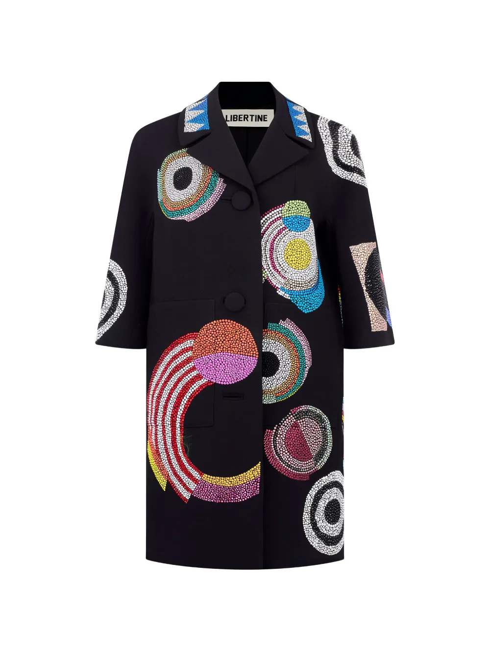 Libertine Sonya Crystal-embellished Single-breasted Coat In Black