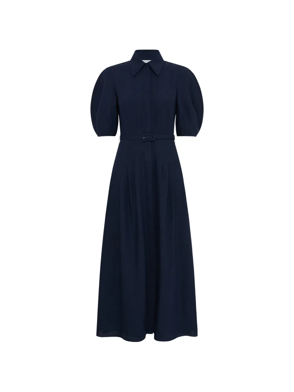 Gabriela Hearst Maude pleated belted shirtdress - Blu
