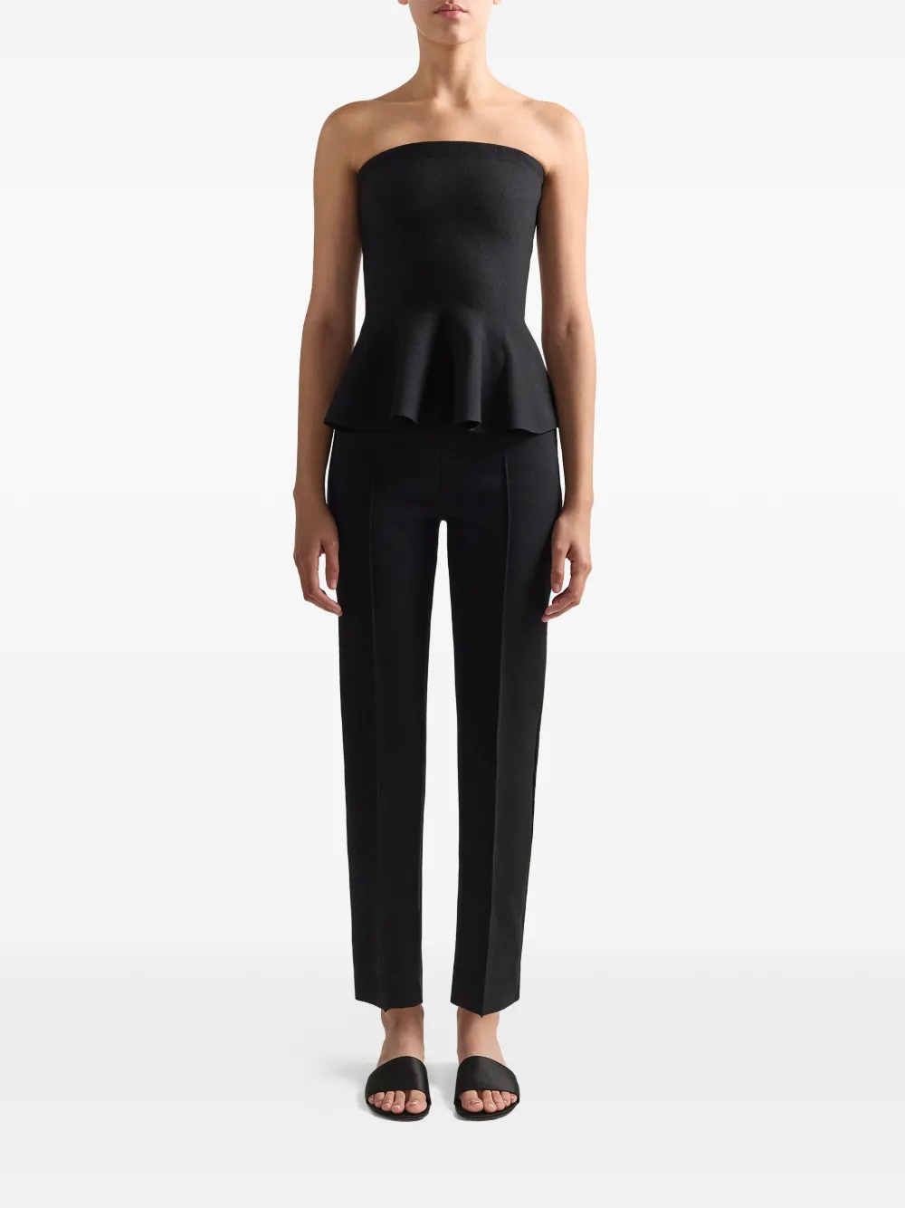 High Sport Eric strapless peplum top - Zwart