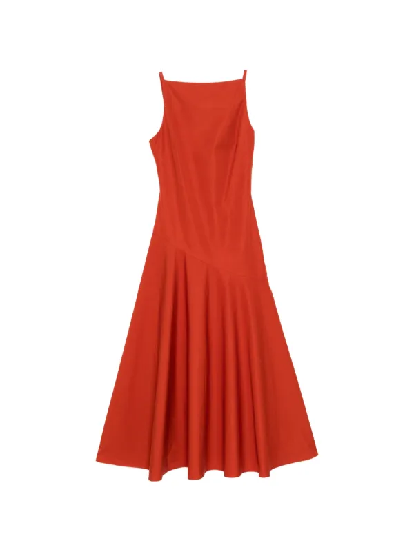 Adam Lippes Ren Midi Dress in Orange