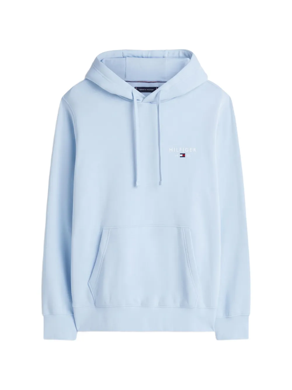 Tommy Hilfiger logo-embroidered drawstring hoodie Blauw