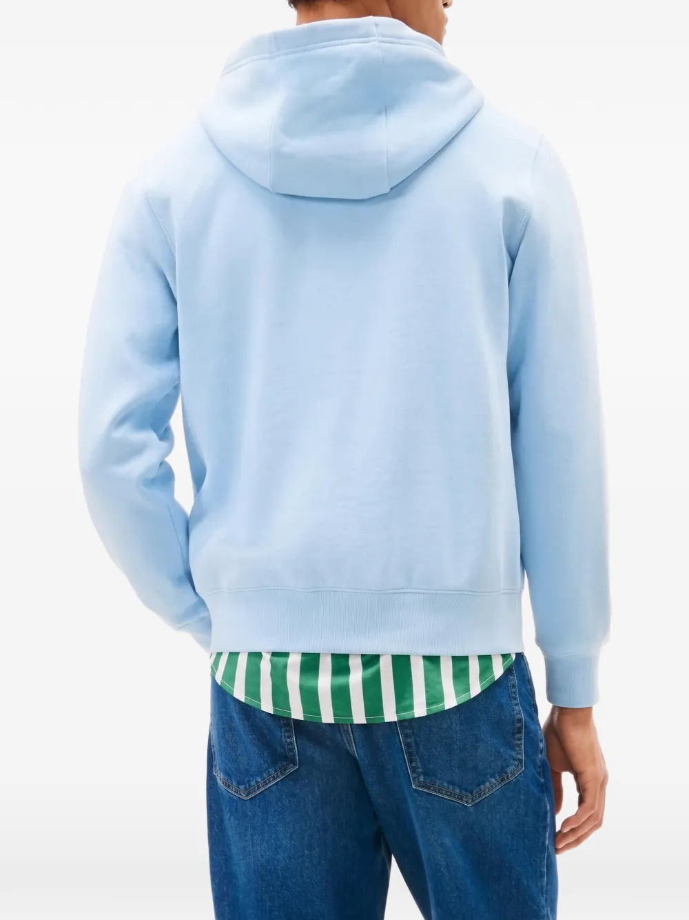 Tommy Hilfiger logo-embroidered drawstring hoodie Blauw