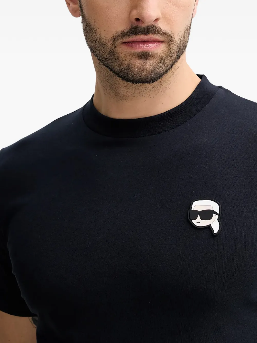 Karl Lagerfeld T-shirt met ronde hals en logopatroon Blauw