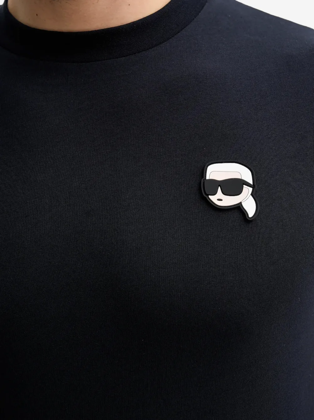 Karl Lagerfeld T-shirt met ronde hals en logopatroon Blauw