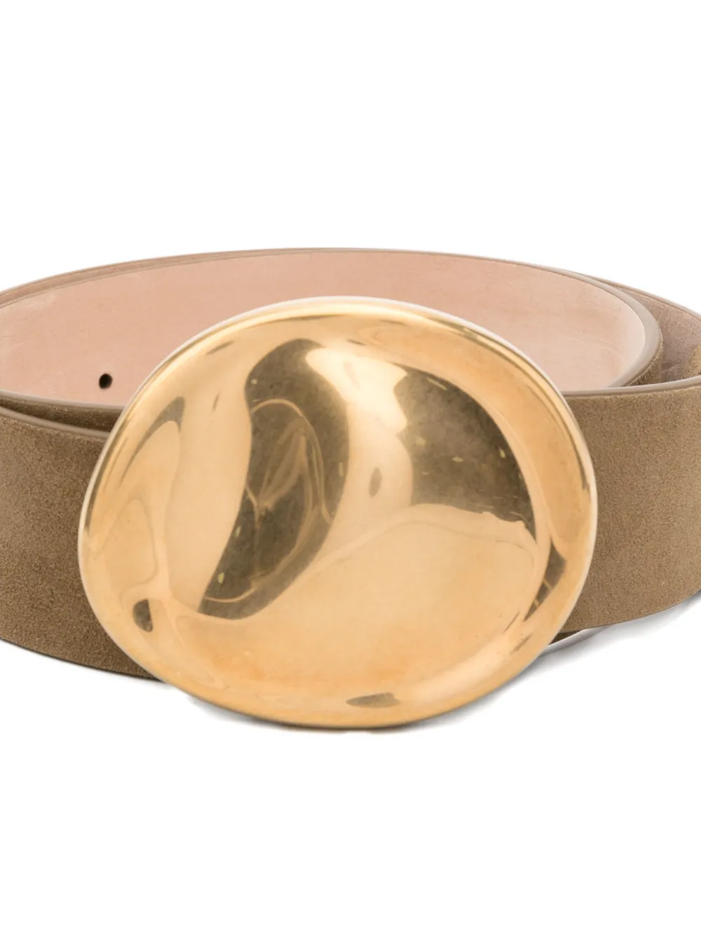  Khaite Keefe Suede Antique-gold Belt - Brown 