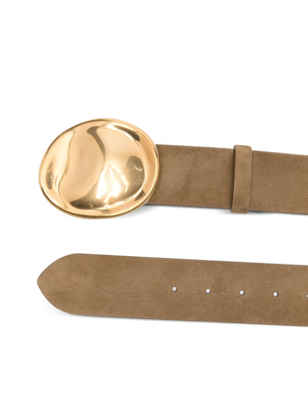  Khaite Keefe Suede Antique-gold Belt - Brown 