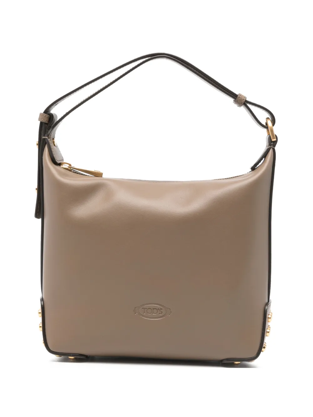 Tod's medium studded leather bucket bag - Marrone