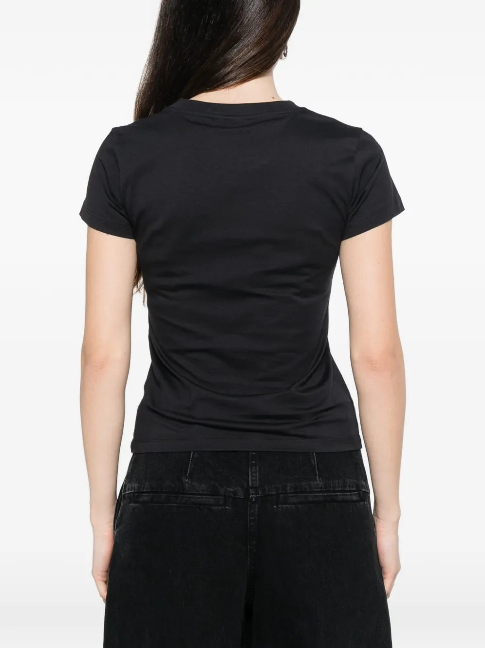 GANNI T-shirt met gehaakte patch Zwart