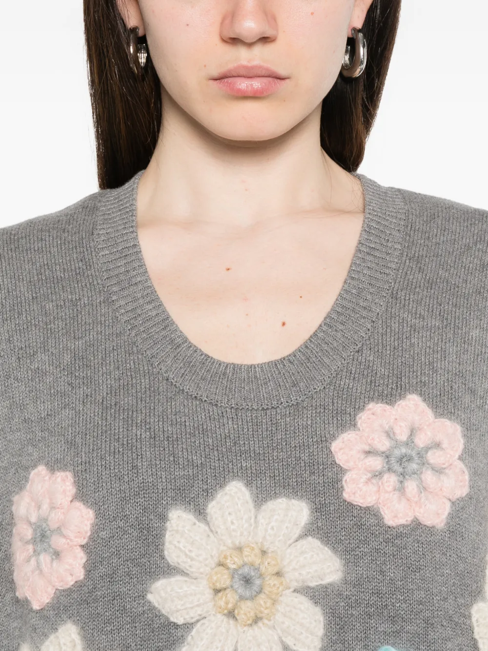 GANNI Top met bloemenprint Grijs