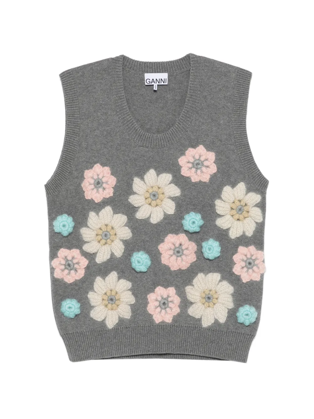 GANNI floral vest - Grau