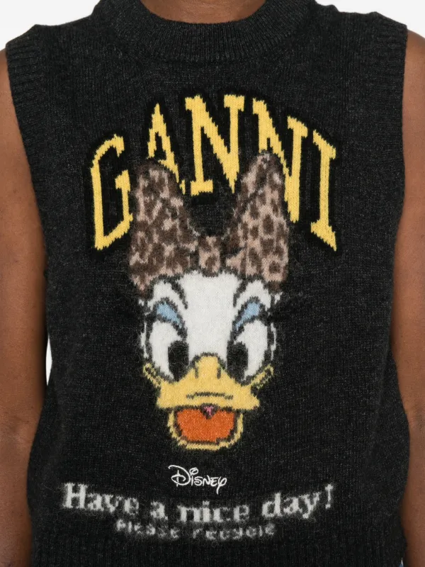 GANNI x Disney Graphic Wool Vest | Grey | FARFETCH