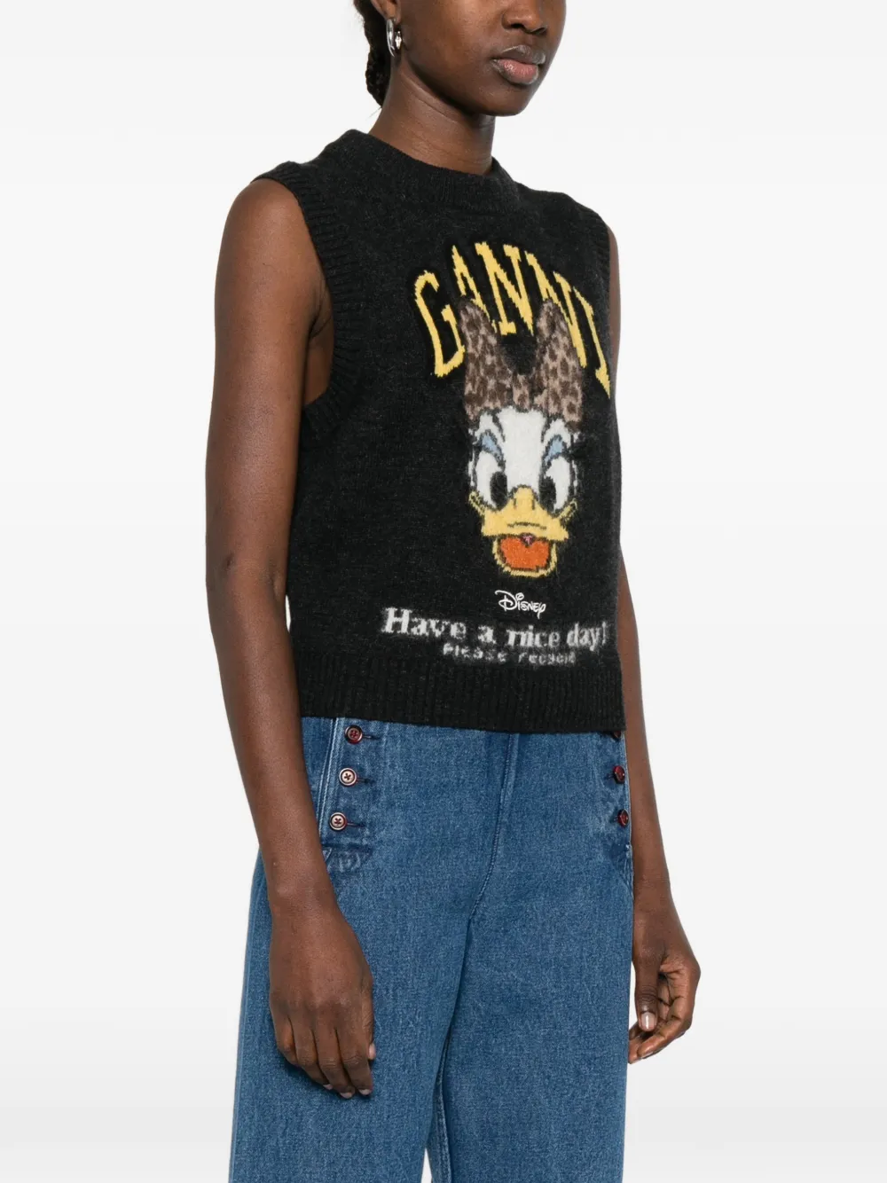 GANNI x Disney top met grafische print Grijs
