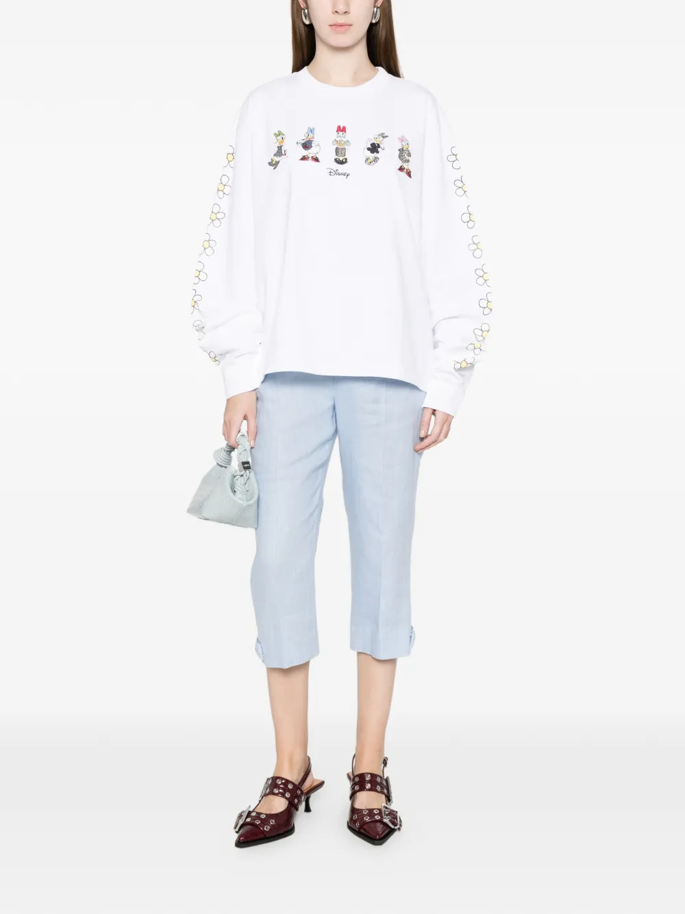 GANNI x Disney Daisy Duck T-shirt met lange mouwen Wit