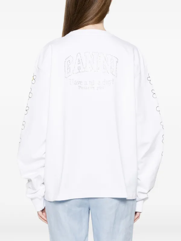 GANNI x Disney Daisy Duck long-sleeve T-shirt | White | FARFETCH JO