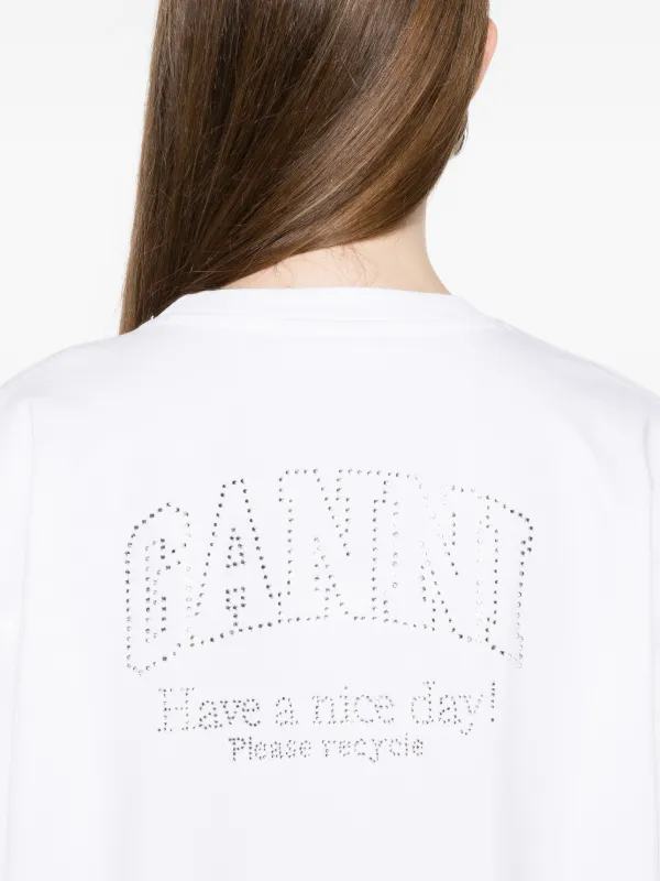 GANNI x Disney Daisy Duck long-sleeve T-shirt | White | FARFETCH JO