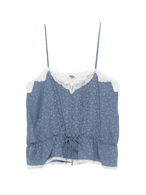 Chloé Blusa com estampa floral e renda