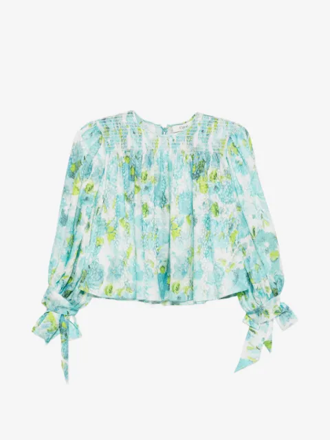 Chloé Rundhals-Bluse mit Blumendetail