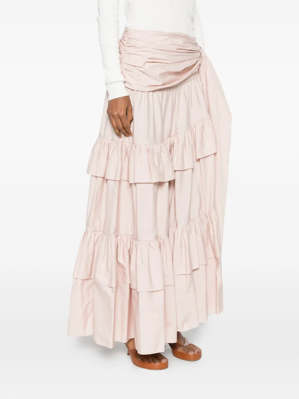 Chloé Katoenen popeline maxi-rok met ruches Roze