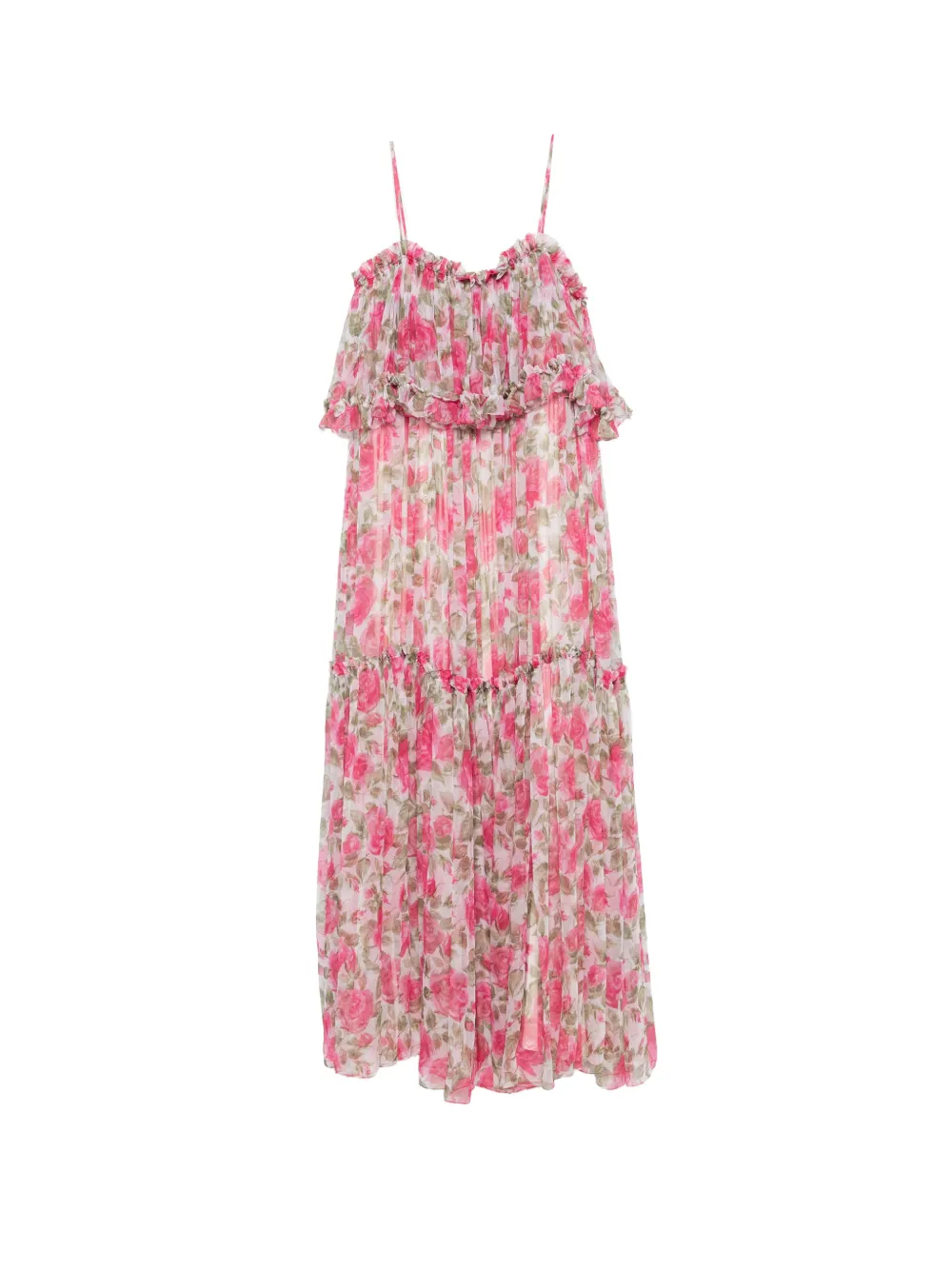 Chloé floral-print ruffled maxi dress - Pink