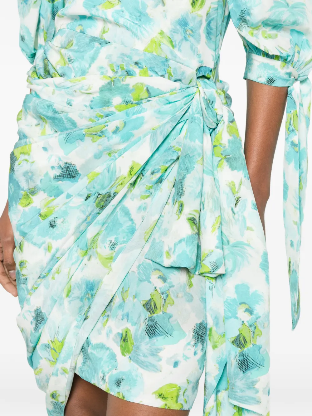 Chloé Midi-jurk met bloemenprint Blauw